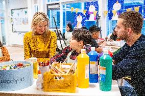 Queen Maxima Visits School of The Largest School Band in The Netherlands, Rotterdam, The Netherlands