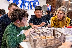 Queen Maxima Visits School of The Largest School Band in The Netherlands, Rotterdam, The Netherlands