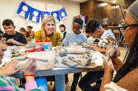 Queen Maxima Visits School of The Largest School Band in The Netherlands, Rotterdam, The Netherlands