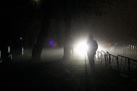 Dense fog in Kyiv