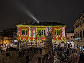 Christmas Illuminated City Of Udine, Italy