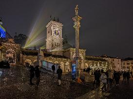 Christmas Illuminated City Of Udine, Italy