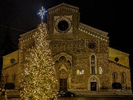 Christmas Illuminated City Of Udine, Italy