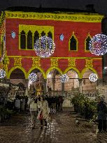 Christmas Illuminated City Of Udine, Italy