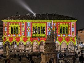 Christmas Illuminated City Of Udine, Italy