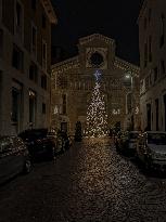 Christmas Illuminated City Of Udine, Italy