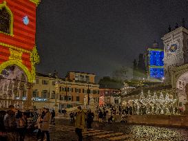 Christmas Illuminated City Of Udine, Italy