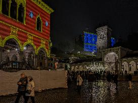 Christmas Illuminated City Of Udine, Italy