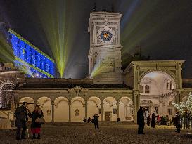 Christmas Illuminated City Of Udine, Italy