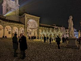 Christmas Illuminated City Of Udine, Italy