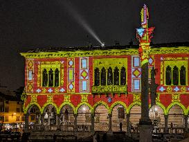 Christmas Illuminated City Of Udine, Italy