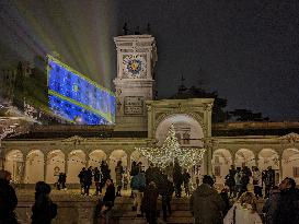 Christmas Illuminated City Of Udine, Italy