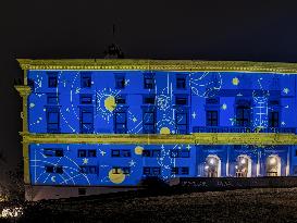 Christmas Illuminated City Of Udine, Italy