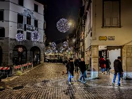 Christmas Illuminated City Of Udine, Italy