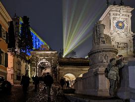 Christmas Illuminated City Of Udine, Italy