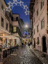 Christmas Illuminated City Of Udine, Italy