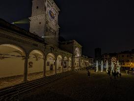 Christmas Illuminated City Of Udine, Italy