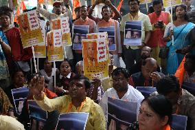 Bangladesh-Hindu Minorities Leader Arrest Protest, Kolkata, British Indian Ocean Territory - 27 Nov 2024