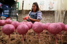 Making Christmas Balls In Mexico