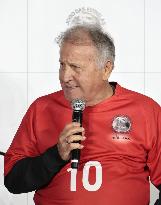 CORRECTED: Brazilian football legend Zico in Hiroshima