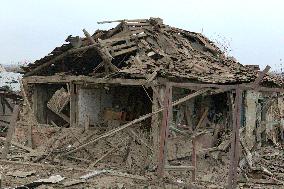 Aftermath of Russian shelling of Yasnohirka village near Kramatorsk