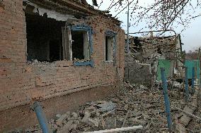 Aftermath of Russian shelling of Yasnohirka village near Kramatorsk