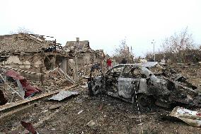 Aftermath of Russian shelling of Yasnohirka village near Kramatorsk