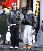 Romeo Beckham And Girlfriend Out Shopping - NYC