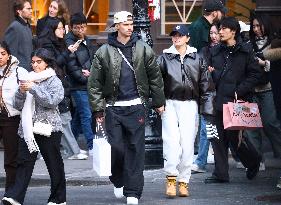 Romeo Beckham And Girlfriend Out Shopping - NYC