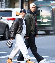 Romeo Beckham And Girlfriend Out Shopping - NYC