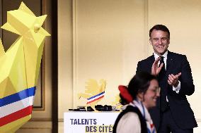 Macron Presides Over Young Talented Entrepreneur Award Ceremony - Paris