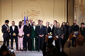 Macron Presides Over Young Talented Entrepreneur Award Ceremony - Paris