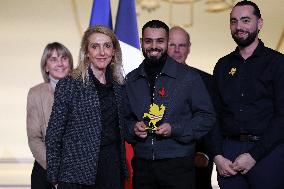 Macron Presides Over Young Talented Entrepreneur Award Ceremony - Paris