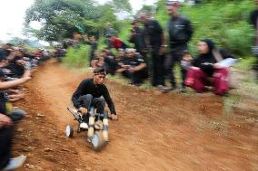 Kadaplak Racing Competition Traditional Games In Bandung, Indonesia