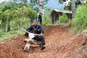 Kadaplak Racing Competition Traditional Games In Bandung, Indonesia