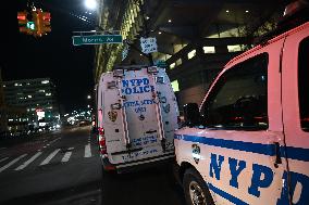 Crime Scene Investigators At Scene Where 29-year-old Man Killed In Shooting In Fleetwood Section Of Bronx New York