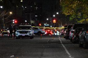 Crime Scene Investigators At Scene Where 29-year-old Man Killed In Shooting In Fleetwood Section Of Bronx New York