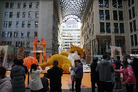 Giant Orange Cat Statue