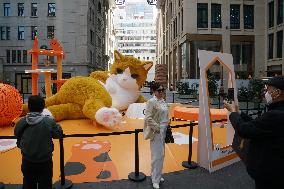 Giant Orange Cat Statue