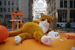 Giant Orange Cat Statue