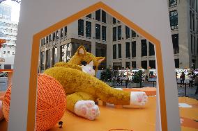 Giant Orange Cat Statue