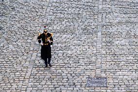 Presidents Macron And Tinubu At Invalides Ceremony - Paris