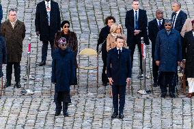 Presidents Macron And Tinubu At Invalides Ceremony - Paris