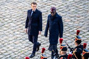 Presidents Macron And Tinubu At Invalides Ceremony - Paris