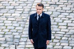 Presidents Macron And Tinubu At Invalides Ceremony - Paris