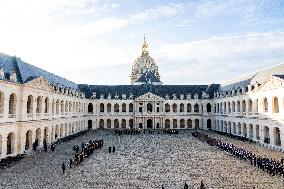 Presidents Macron And Tinubu At Invalides Ceremony - Paris