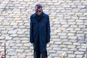 Presidents Macron And Tinubu At Invalides Ceremony - Paris