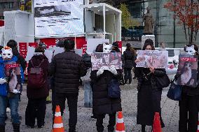 CARE Holds Rally And March In Seoul, Urging China To Enact Animal Protection Laws