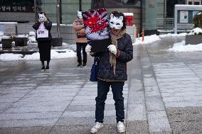 CARE Holds Rally And March In Seoul, Urging China To Enact Animal Protection Laws