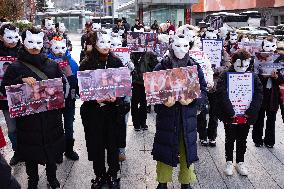 CARE Holds Rally And March In Seoul, Urging China To Enact Animal Protection Laws